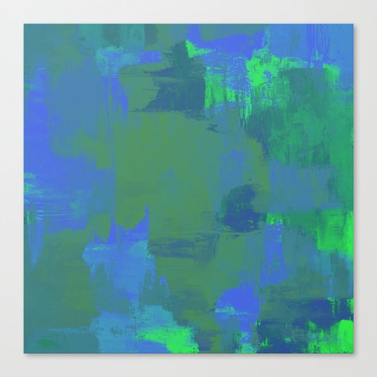 A Different View Of Earth - Abstract, textured, globe painting Canvas Print