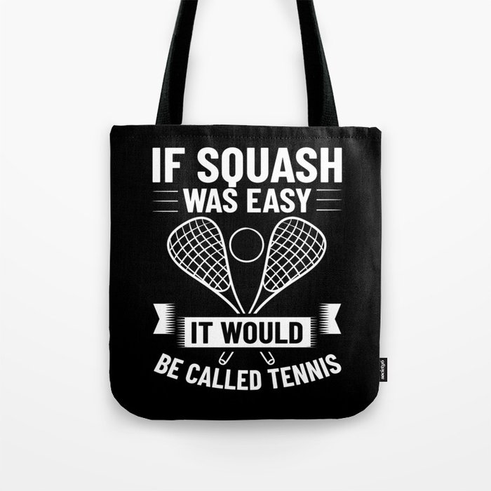Squash Sport Game Ball Racket Court Player Tote Bag