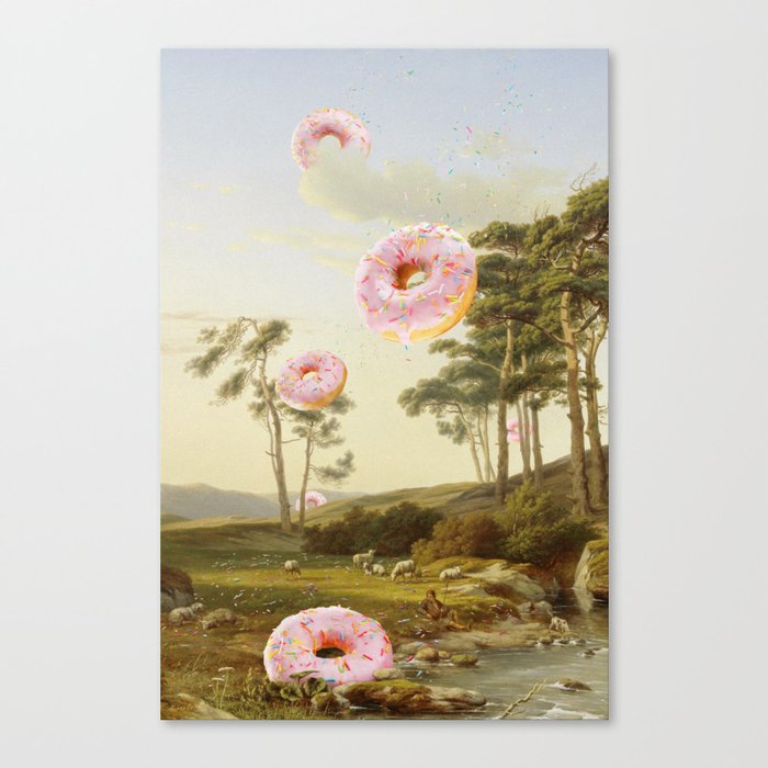 CLOUDY WITH A CHANCE OF DONUTS Canvas Print