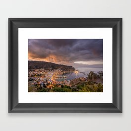 Harbor at Avalon on Catalina Island at Sunset Framed Art Print