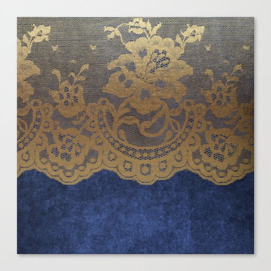 Blue Lace Velvet Canvas Print