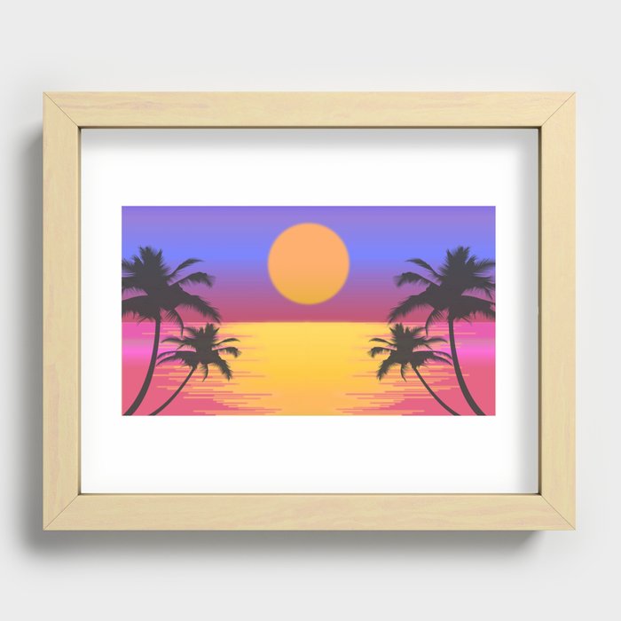 Tropical Sunset Recessed Framed Print
