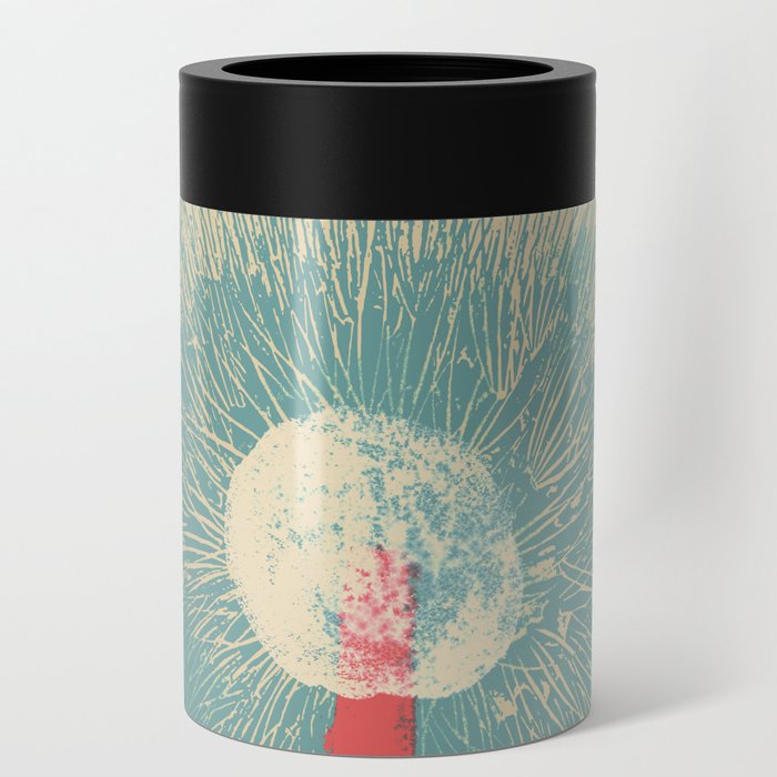 Abstract art gestual and organic flower Can Cooler
