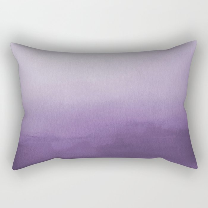 Inspired by Pantone Chive Blossom Purple 18-3634 Watercolor Abstract Art Rectangular Pillow