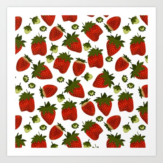 Strawberry Pattern Art Print