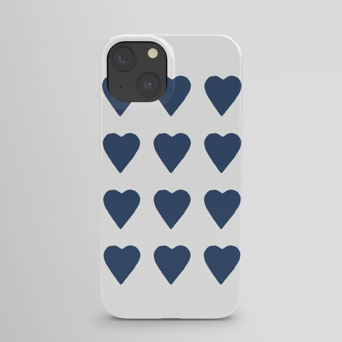 16 Hearts Navy iPhone Case