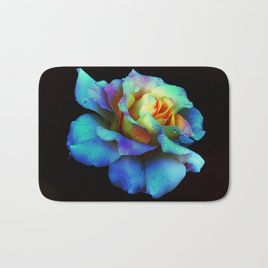 Pastel Rainbow Rose Bath Mat