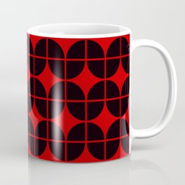 Optical Illusion Pattern Neon Red on Black Coffee Mug