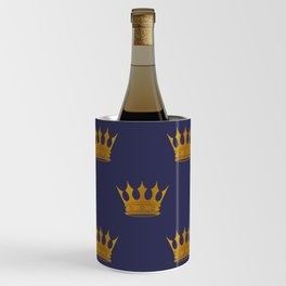 Royal Blue with Gold Crowns Wine Chiller