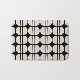 Mid Century Modern Geometric Pattern 157 Mid Mod Black and Linen White Bath Mat