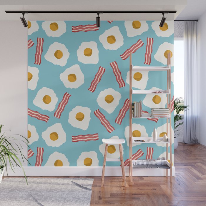 Eggs And Bacon Kids Room Decor Boys And Girls Room Nursery Foodie Breakfast Wall Mural By Charlottewinter Society6