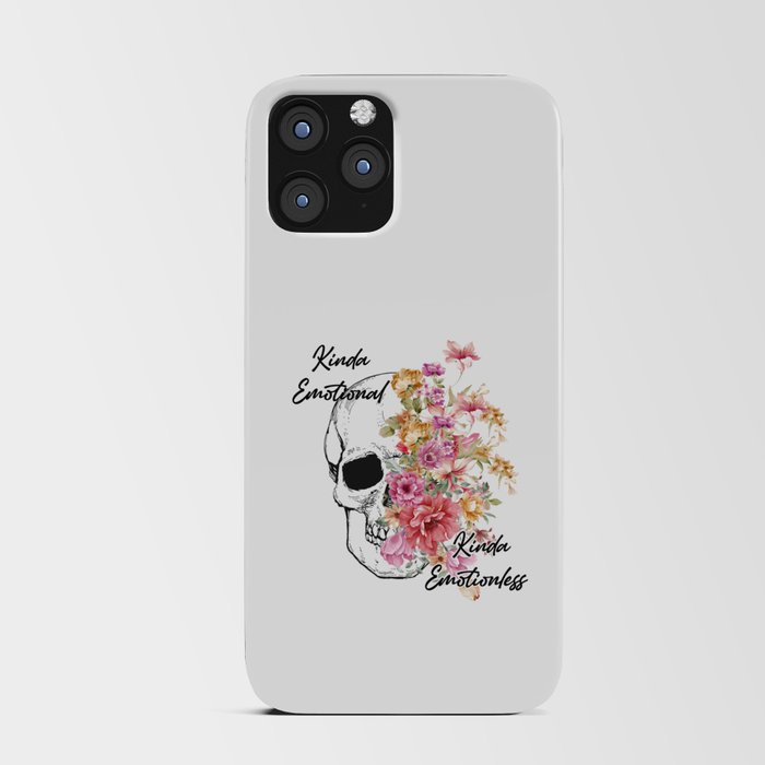 Skull with vibrant flowers and emotions iPhone Card Case