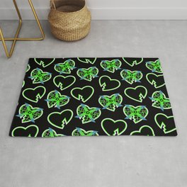 HBK DX (Black/Green) In Your House 1997 Heart Collage Area & Throw Rug