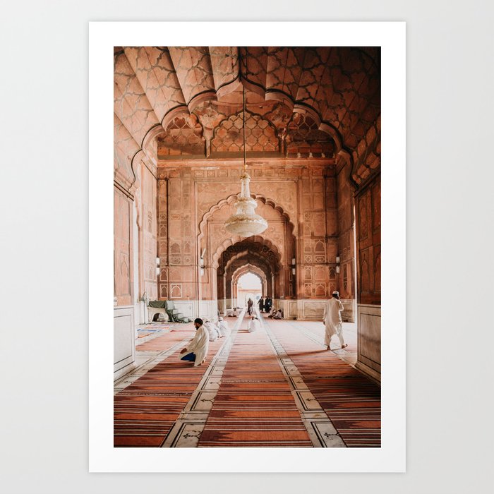 Pastel colored mosque in India | Travel photography | Wanderlust | photo art print Art Print