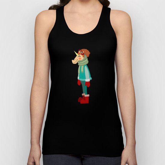 Cozy Scarf Unicorn Unisex Tank Top