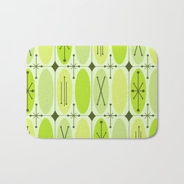 Atomic Era Ovals In Rows Chartreuse Bath Mat
