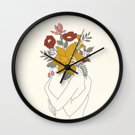Colorful Blossom Hug Wall Clock