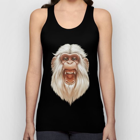 The White Angry Monkey Unisex Tank Top