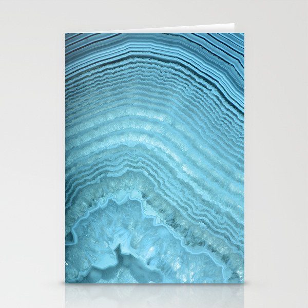 Aqua Blue Agate Crystal Stationery Cards
