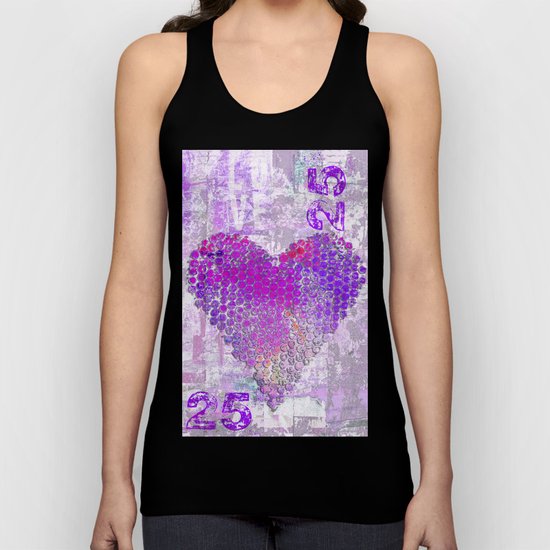 Pink heart mixed media art Unisex Tank Top