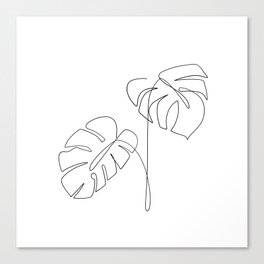 Caitronia - Minimal, Modern - Abstract Palm Leaf Line Art Canvas Print