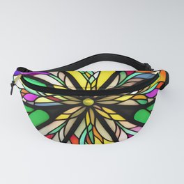 Colorful Stained Glass Design: Vibrand Multicolor Abstract Art Fanny Pack