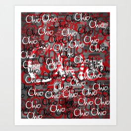 Ohio Scarlett & Gray Day Art Print