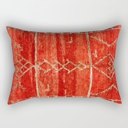 Vintage Red Moroccan Rug Print Rectangular Pillow
