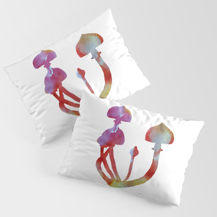 Mushrooms Watercolor Magic Pillow Sham