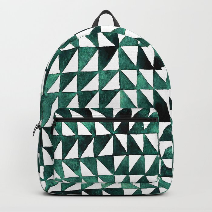 Triangle Grid green and black Backpack