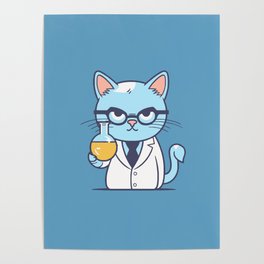 Scientist Cat Poster