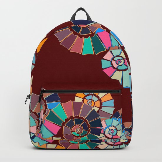 Spiral Symphony-Maroon Backpack