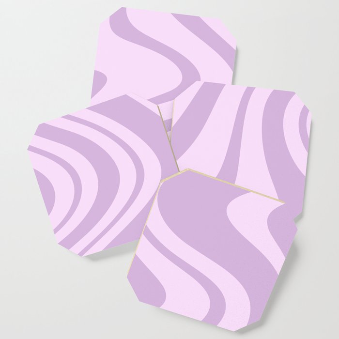 Swirl Marble Stripes Pattern (lavender) Coaster