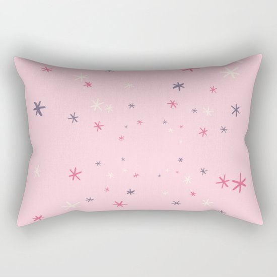 Pink Decorative Design with Stars to Infinity Rectangular Pillow