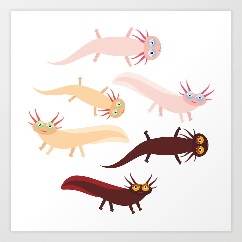 Cute Orange Pink Brown Axolotl Cartoon Character Mexican Salamander Ambystoma Mexicanum Art Print By Ekaterinap Society6 Cute Orange Pink Brown Axolotl Cartoon Character Mexican Salamander Ambystoma Mexicanum Art Print By Ekaterinap Society6