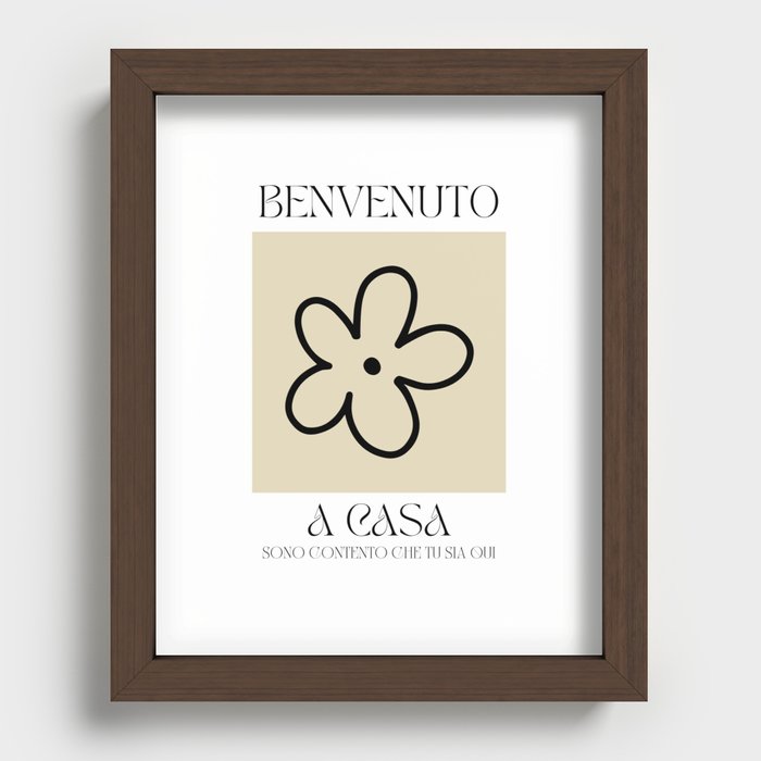 Welcome Home (italian) Recessed Framed Print