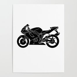 Motorcycle Silhouette. Poster