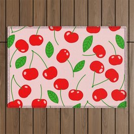Illustrated Cherry Pattern Outdoor Rug