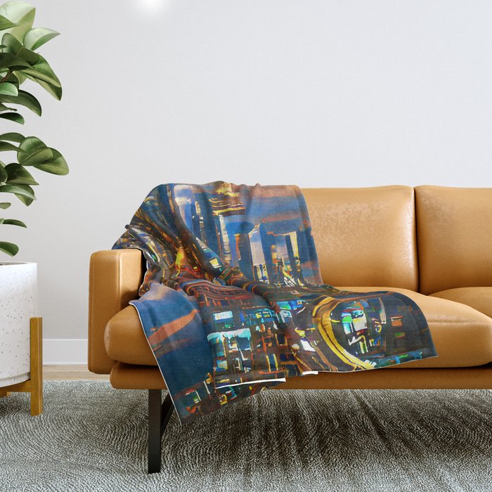 Skyline from the Future Throw Blanket