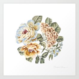 Circular Pastel Florals Art Print