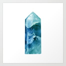Green crystal Art Print | Amulet, Natural, Mountain, Singlecrystal, Scanography, Fluorite, Mystical, Crystal, Magical, Talisman 