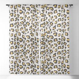 Leopard Print - Mustard Yellow Sheer Curtain
