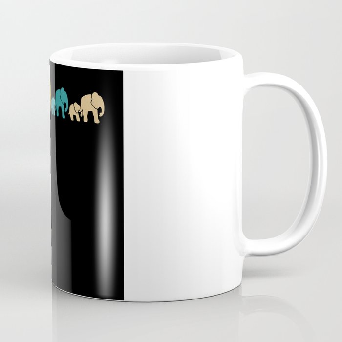 Retro Mama Baby Elephants Elephant Family Coffee Mug