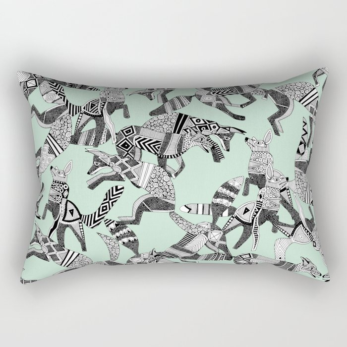 woodland fox party mint Rectangular Pillow