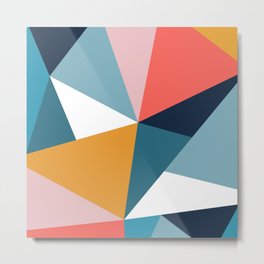 Modern Geometric 35 Metal Print | Color, Blue, Orange, Geometric, Abstractgeometric, Shapes, Digital, Pattern, Red, Vintage 