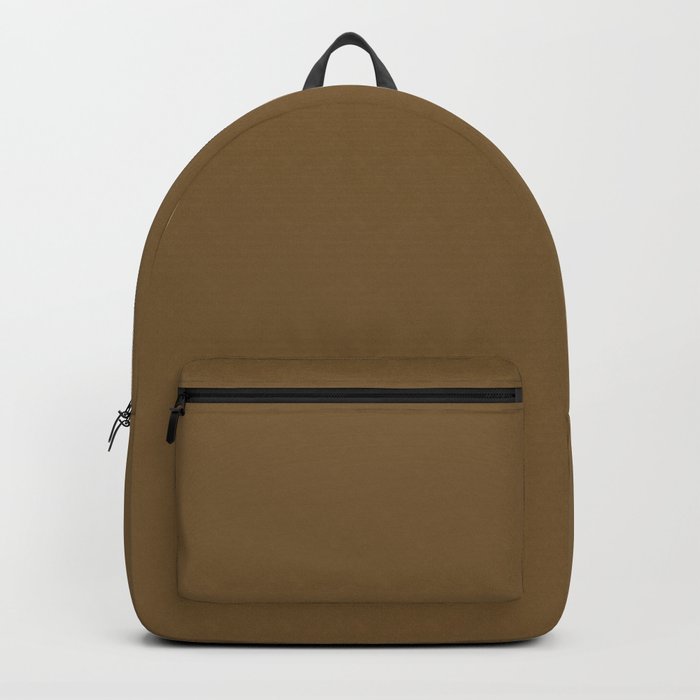 Dark Brown Solid Color Pairs Pantone Breen 19-1034 TCX - Shades of Orange Hues Backpack