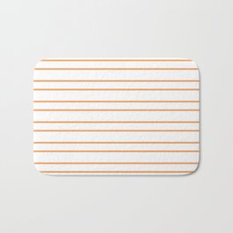 [ Thumbnail: White & Brown Colored Lines/Stripes Pattern Bath Mat ]