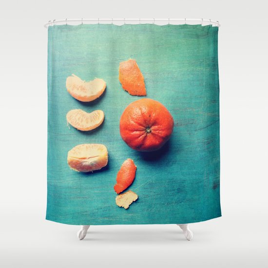 Orange Wedge Shower Curtain