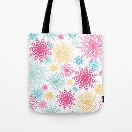 Colorful Abstract Flowers Pattern Tote Bag