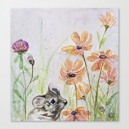 Mouse in the Field Canvas Print